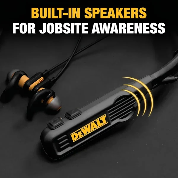 Dewalt Ağır Hizmet Tipi Siyah Sürüm 2'si 1 Arada Boyun Askılı Bluetooth Kulaklık