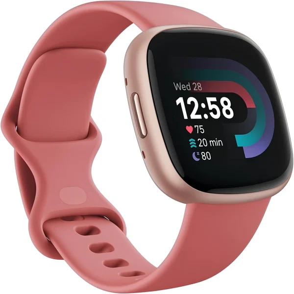 Fitbit Versa 4 Fitness Akıllı Saat GPS 7/24 Kalp Atış Hızı 40'tan Fazla Egzersiz Modu, Uyku Takibi ve Daha Fazlasına Sahip Fitbit Versa 4 Fitness Akıllı Saat.