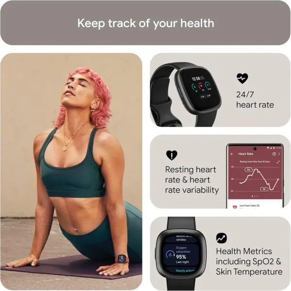 Fitbit Versa 4 Fitness Akıllı Saat GPS 7/24 Kalp Atış Hızı