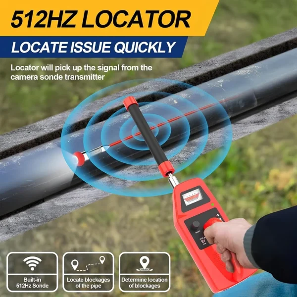 Kanalizasyon Kamerası 7mm 90 Metre Kablo Hepsi Bir Arada