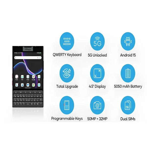Unihertz Titan 2 - Yeni 5G QWERTY Fiziksel Klavyeli Akıllı Telefon