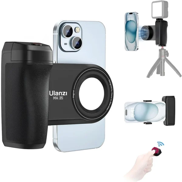 ULANZI Selfie Telefon Tripod Montajı MA35 2'si 1 arada Manyetik ve Telefon Klipsi Kamera Tutacağı Tutacağı