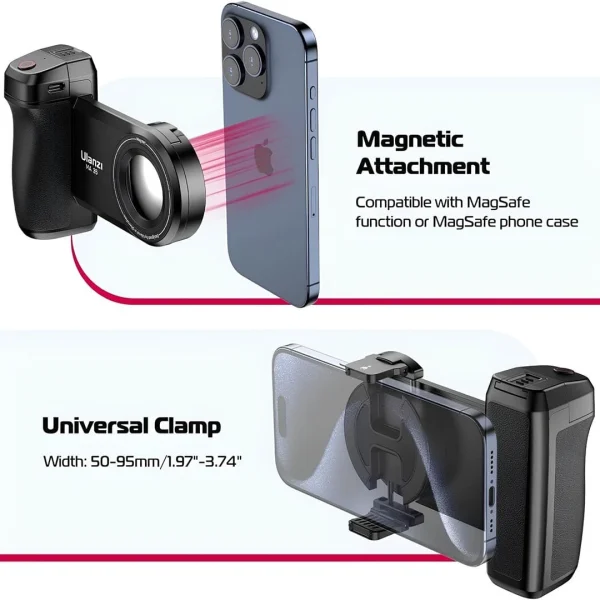 ULANZI Selfie Telefon Tripod Montajı MA35 2'si 1 arada Manyetik ve Telefon Klipsi Kamera Tutacağı Tutacağı