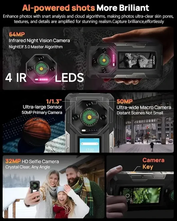 Ulefone Armor 33 Pro 5G AI Rugged Akıllı Telefon Çift Ekran 32 GB + 512 GB