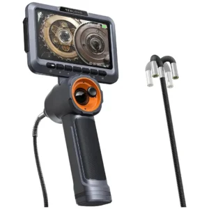 Teslong 360 Işıklı Eklemli Boroskop, 4 Yönlü Joystick Eklemli 5'' Monitörlü Endüstriyel Muayene Kamerası, Otomotiv, Boru ve Mekanik için HD Endoskop Kamerası (0,24 inç-5 FT)
