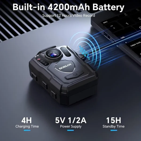 BOBLOV M5 2K 256G Polis Vücut Kamerası GPS Özellikli 1440P