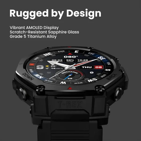 Amazfit T-Rex 3 Pro Outdoor Akıllı Saat 48 mm Safir AMOLED Ekran