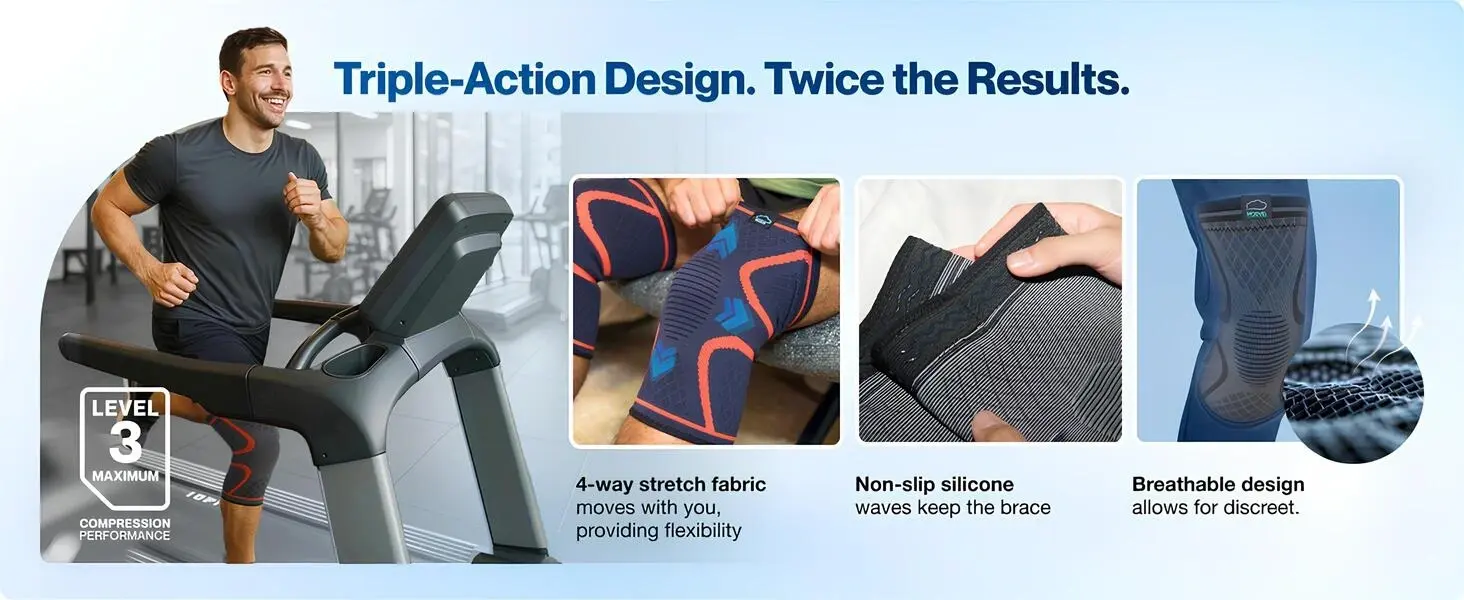 Seviye 3 sıkıştırma ile farkı deneyimleyin. Esneklik için 4 yönlü esneyen kumaş, güvenli uyum için kaymaz silikon ve antrenmanlar, koşular veya günlük rutinleriniz sırasında uzun süreli konfor için nefes alabilen malzemelerle tasarlanmıştır. Mükemmel Uyumunuzu Bulun: Kolay Dizlik Ölçü Kılavuzu