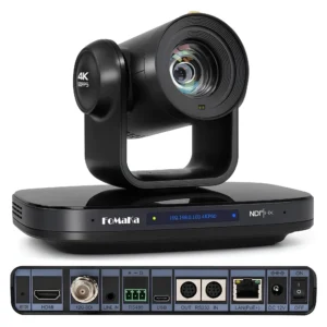 FoMaKo 12G-SDI 4K 60FPS NDI PTZ Kamera, Freed Desteği, 20X Optik Yakınlaştırma 4KP60 AI İzleme, 1/1.8 UHD CMOS 8.42MP HDMI USB3.0 3G-SDI, Kilise için 12G SDI PTZ Kamera (NDI 6 ve NDI HX3 Sertifikalı)