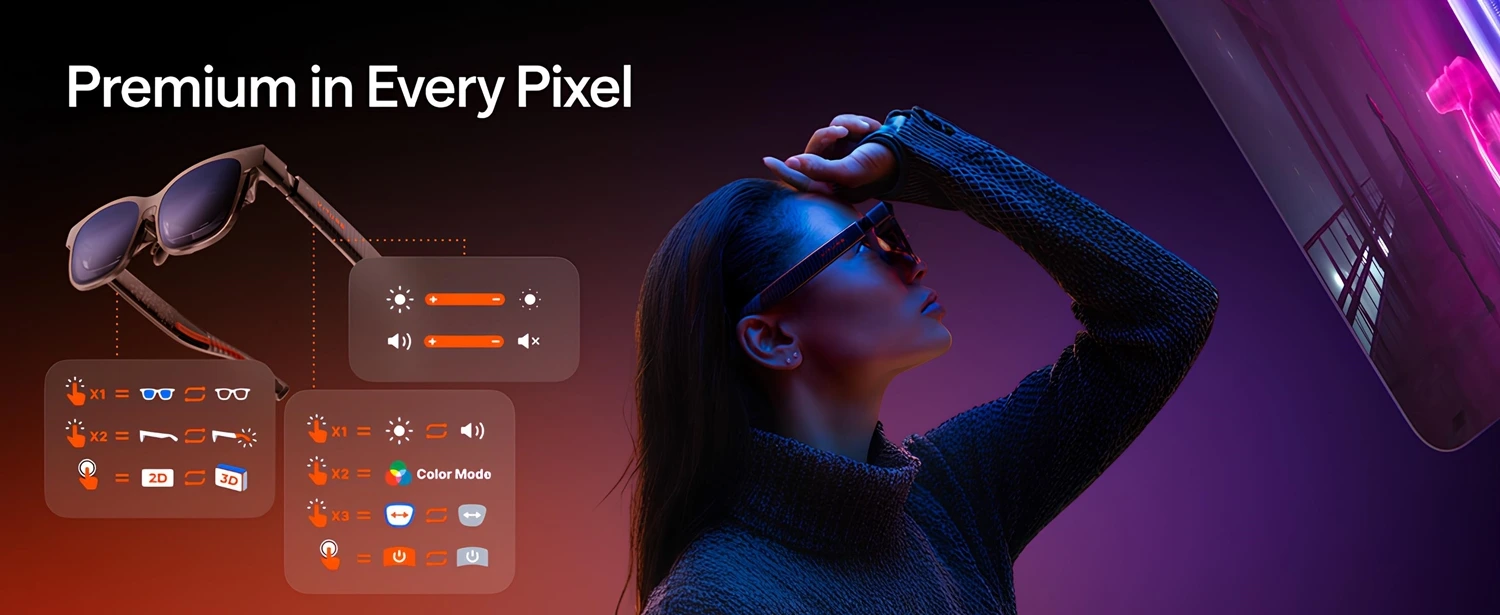 “VITURE Luma Pro XR Gözlük – Premium Görüntü Kalitesi, Dokunmatik Kontroller ve 2D/3D Mod Geçişi ile Üst Düzey XR Deneyimi.”