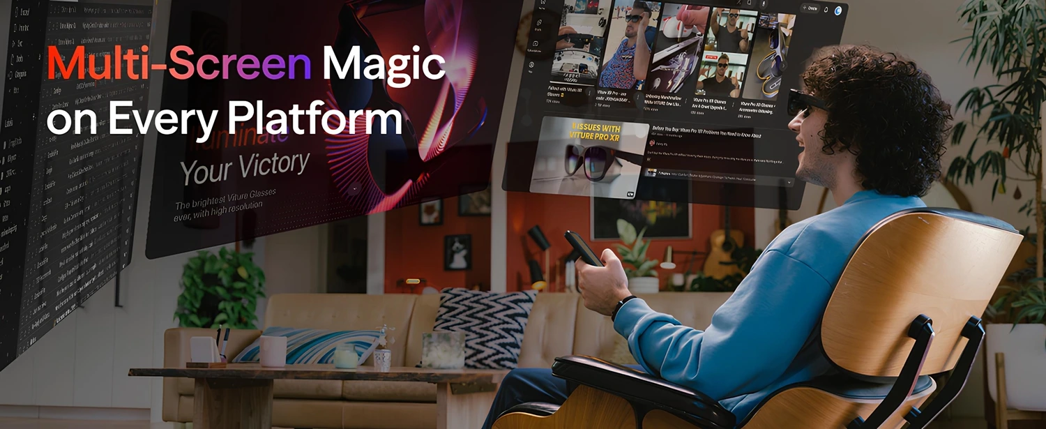 VİTURE Luma Pro XR Gözlük 152 inç 1200p Ultra Keskin Ekran 1000 Nit