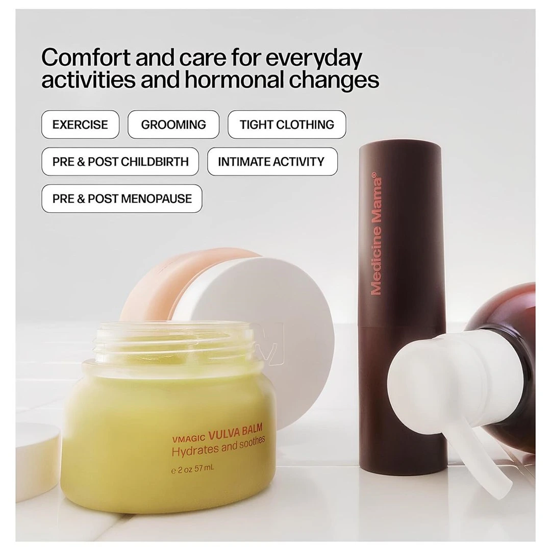 teknobin-media-product-vulmabal-medicini-mama_7647 Medicine Mama Organik Vulva Balsamı VMAGIC – Mahrem Cilt Bakımı, Menopoz Desteği – Kadınlarda Kuruluk, Kaşıntı ve Tahrişi Giderir – Kadınlar İçin Hormon İçermeyen Vajinal Nemlendirici – 56 ml