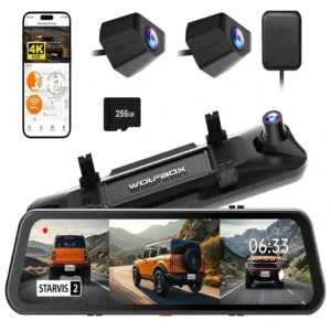 WOLFBOX G900 Tripro Tampon Sürümü 3 Kanal 4K Aynalı Araç Kamerası