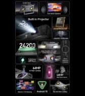 Ulefone Armor Pad 5 Ultra 5G 200LM Projeksiyon 24 mAh Batarya ARMOR PAD 5 ULTRA 56 Taşınabilir Projektör, Amiral Gemisi Performanslı 200LM Projektör Çift Çok Yönlü LED Işık ve Uyarı Işığı Boyut 7400X 64 MP Gece Görüşü 120 W Flaş Şarjı