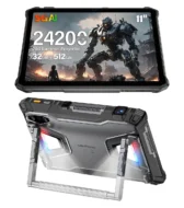 Ulefone Armor Pad 5 Ultra 5G 200LM Projeksiyon 24000 mAh Bataryalı tablet, ön ve arka tasarım görseli teknobin.com