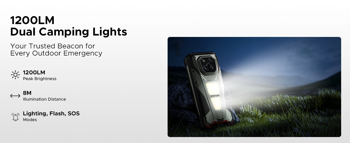 1200LM Çift Kamp Lambası Her Türlü Açık Hava Acil Durumunda Güvenilir İşaretiniz