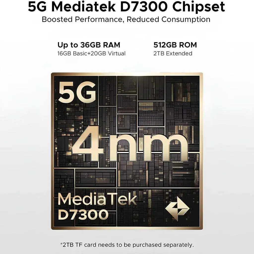 doogee-v-max-play-5g-projector-rugged-smartphone-teknobincom_867520005 DOOGEE V Max Play 5G – MediaTek D7300 5G 4nm işlemci, 36GB RAM ve 512GB depolama teknik çip görseli