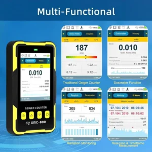 gq gmc-800 multi fonksiyon geiger sayaç arayüz ekranları