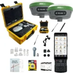 İki GNSS alıcısı (Rover ve Base), Android el terminali, Sarı sert taşıma kutusu, Şarj adaptörleri, antenler, kablolar, kullanım kılavuzu, ölçü bandı vb