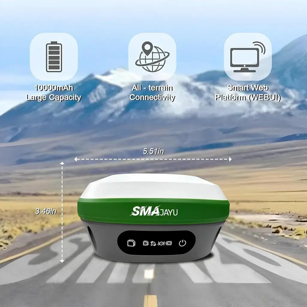 teknobin-imagess-product-sma26pro-rover-base-rtkgnss-teknobincom-37014 10 000 mAh Yüksek Kapasite Her Araziye Uygun Bağlantı (All-terrain Connectivity) Akıllı Web Platformu (WebUI) Alt kısımda boyut bilgisi: 5.51 inç × 3.46 inç.