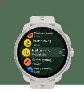 Harekete geçin ve her mevsimde macera yaşayın. 115'ten fazla spor moduyla Race 2, patika koşusu, kros kayağı, dağ bisikleti ve açık su yüzmede size eşlik edecek. En sevdiğiniz spor ne olursa olsun, yeni donanım ve güncellenmiş algoritmalar mümkün olan en iyi doğruluğu sağlayarak her zaman doğru antrenman bölgesinde kalmanızı ve nerede olursanız olun antrenman yükünüz hakkında daha doğru bilgiler edinmenizi sağlar.