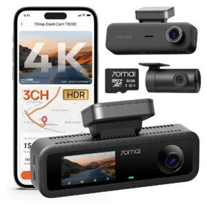 70mai T800E 4K 3 Kanallı Araç Kamerası Seti - Ön Arka ve İç Kamera 64GB SD Kart Dahil
