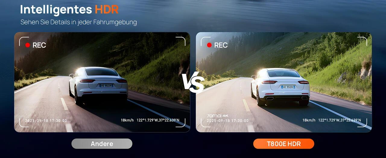 70mai T800E Night Owl Vision ve F1.55 Diyafram ile Kızılötesi Araç İçi Gece Görüşü