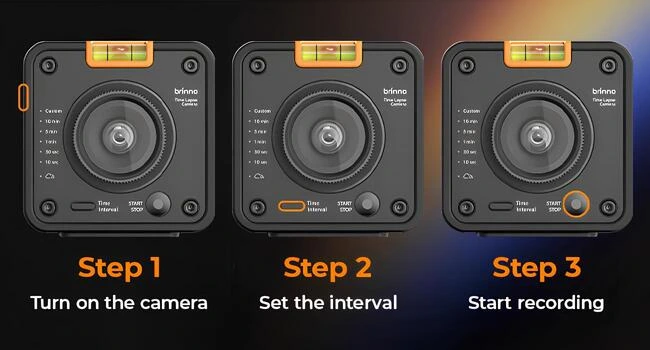 Brinno BCC5000 time-lapse kamera hızlı kurulum adımları, tek tuşla kayıt başlatma süreci