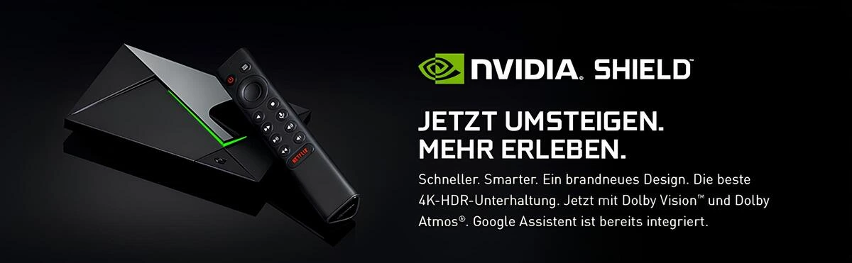 Nvidia Shield TV Pro ana ünite ve kumanda tanıtım görseli