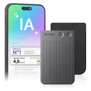 Plaud Note yapay zeka destekli ses kaydedici cihazın ön yüz tasarımı ve ultra ince gövde yapısı