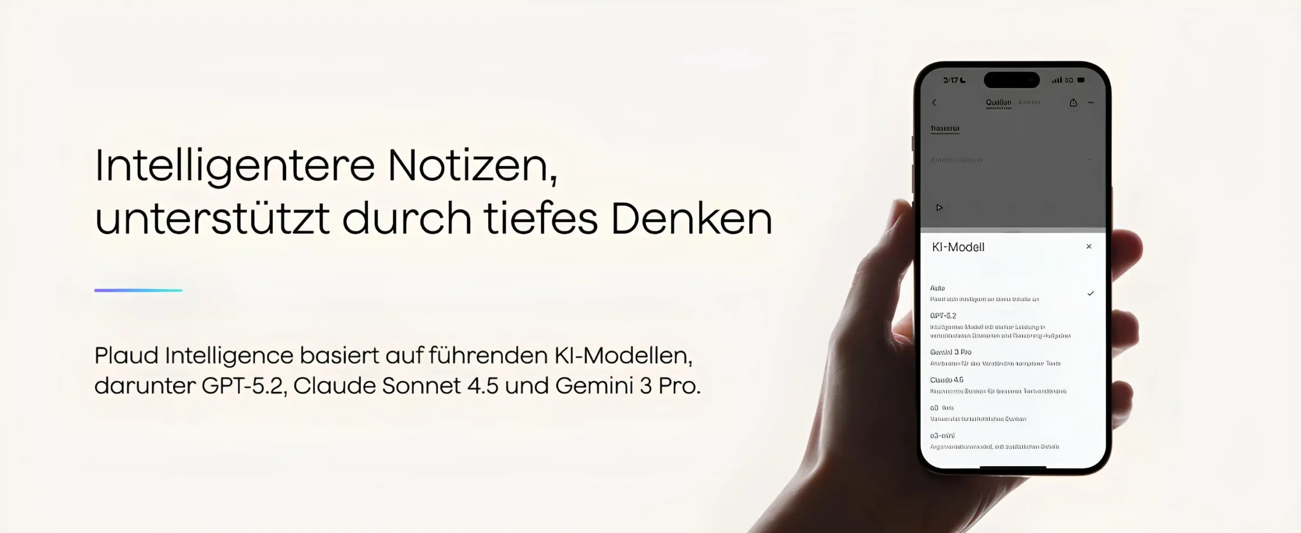 Plaud NotePin S gelişmiş yapay zeka modelleri ile akıllı not alma ekranı