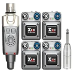 Xvive U4R4 Kablosuz Kulak İçi Monitör Sistemi 1 Verici 4 Alıcı ve Bağlantı Adaptörü Set İçeriği