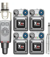 Xvive U4R4 Kablosuz Kulak İçi Monitör Sistemi 1 Verici 4 Alıcı ve Bağlantı Adaptörü Set İçeriği