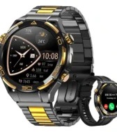 Blackview W90 Pro GPS smartwatch 1.43 inç HD AMOLED ekranlı, 14K altın kaplama detaylı paslanmaz çelik kasa ve Bluetooth arama destekli akıllı saat