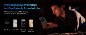 1920Hz PWM göz koruma teknolojisi ve düşük mavi ışık sertifikası kullanım görseli