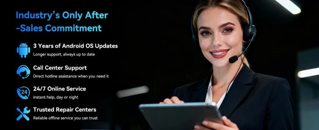 3 yıl Android güncelleme, 7/24 destek ve satış sonrası hizmet taahhüdü görseli