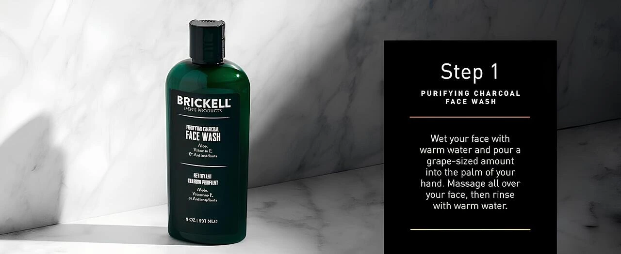 Brickell arındırıcı kömürlü yüz yıkama ürünü şişe görseli