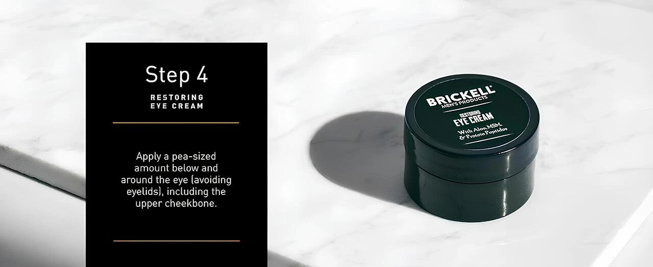 Brickell göz altı kremi kavanozu mermer zemin üzerinde