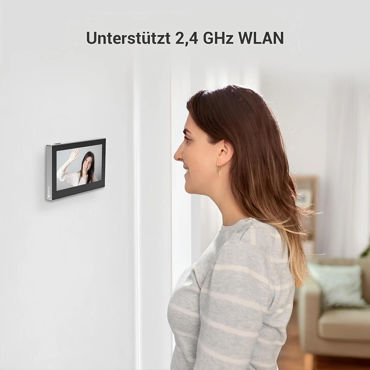 ezviz-wifi-kapi-goruntuleyici-4-3-inc-2mp-kablosuz-kapi-zili-kamerasi-4 Ezviz kapı görüntüleyici 2.4 GHz WiFi bağlantı destekli duvar iç ekran kullanımı