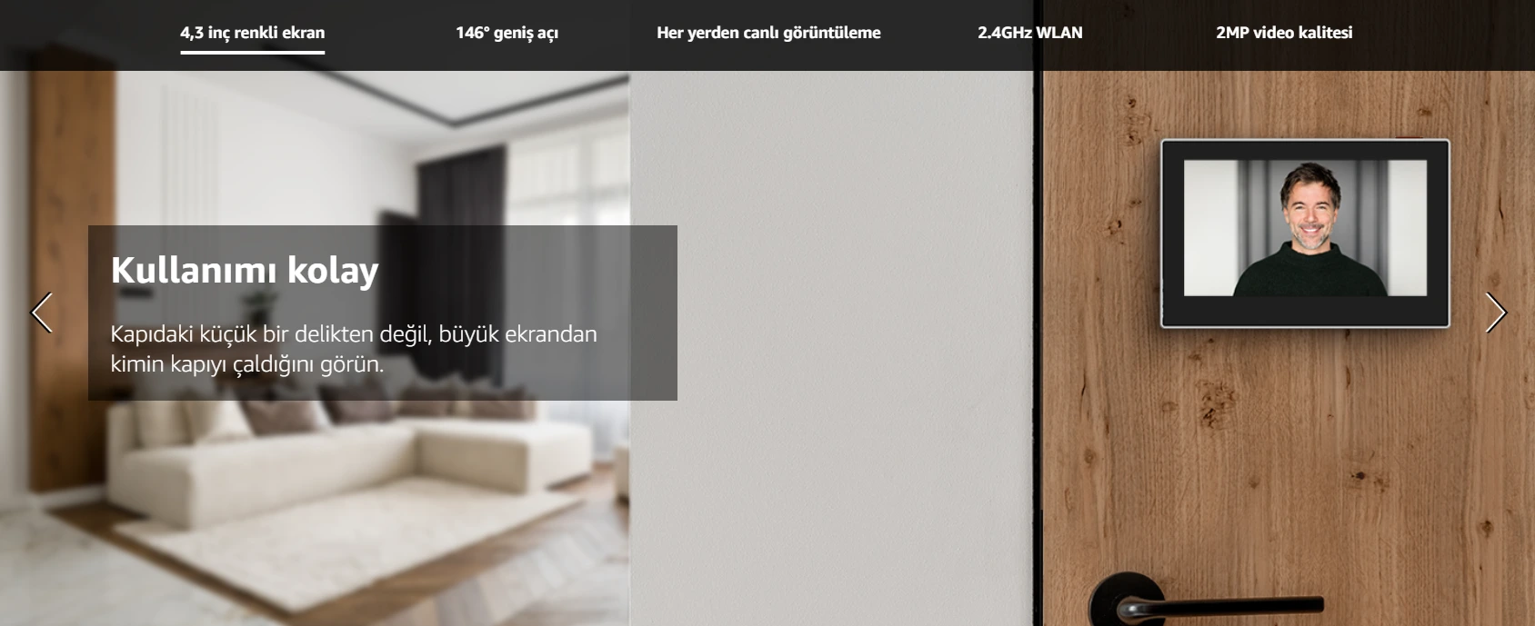 ezviz cp2 4.3 inç ekranlı kapı görüntüleyici büyük ekranda ziyaretçi izleme