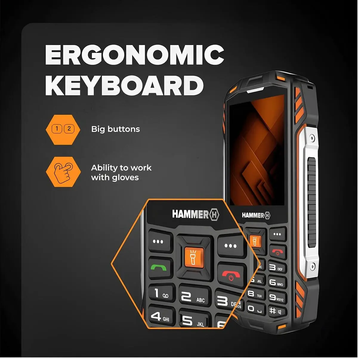 hammer-h-power-plus-lte-rugged-cep-telefonu-4000mah-cift-sim-siyah-teknobin-4 Hammer H Power Plus LTE ergonomik klavyeli büyük tuşlu rugged cep telefonu
