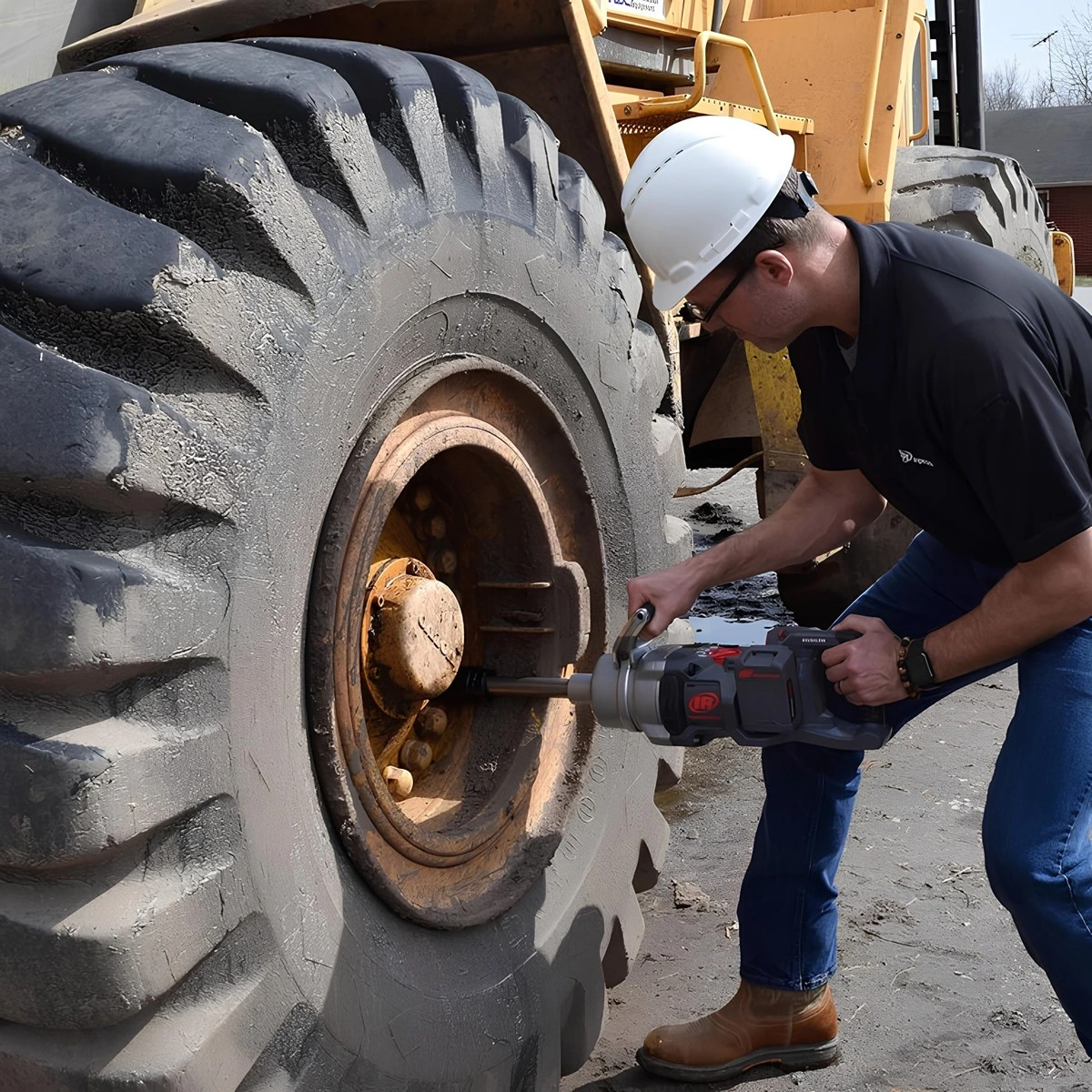 ingersoll-rand-w9691-k4e-eu-20v-4000nm-akulu-darbeli-somun-sikma-teknobin-4 Ingersoll Rand W9691 akülü darbeli somun sıkma ile iş makinesi tekerlek somunu sökme işlemi