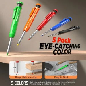 nicpro 2.8 mm derin delik işaretleme marangoz kalemleri renkli gövdeler