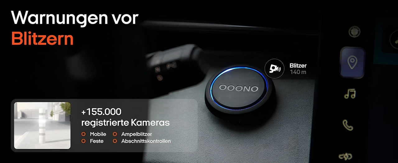 ooono no2 hız kamerası uyarısı mavi ledli cihaz gösterimi