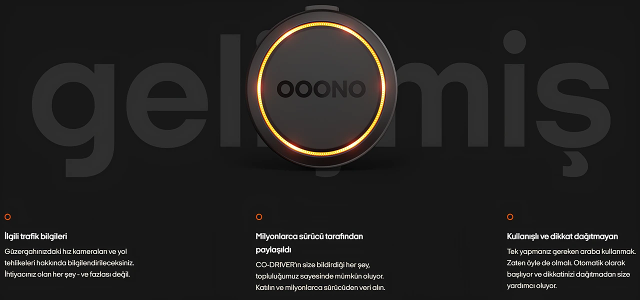 ooono no2 led halkalı cihaz ve trafik bilgilendirme metni