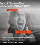 ooono no2 araç içi kullanım sürücü ve radar uyarı görseli