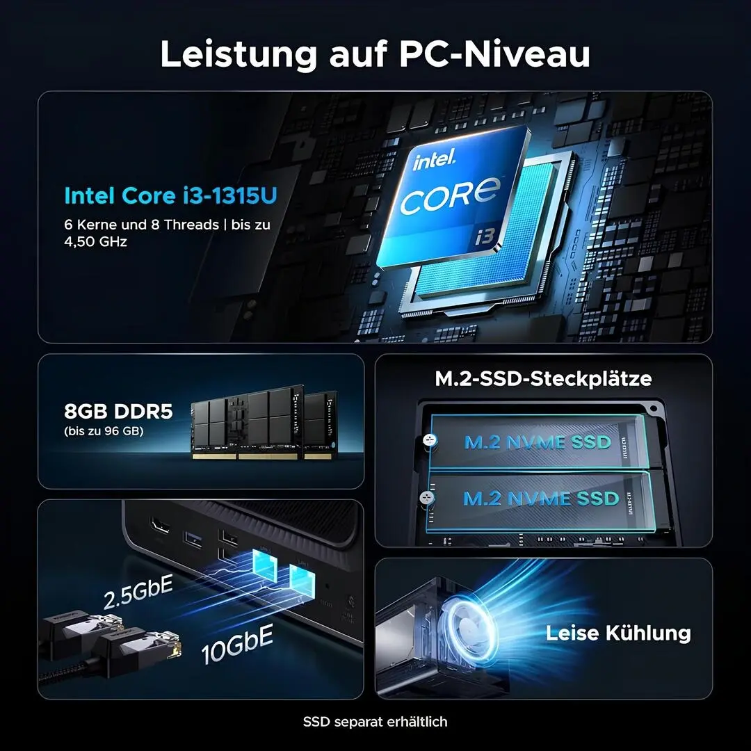 ugreen-nasync-dxp4800-pro-4-yuvali-masaustu-nas-intel-i3-1315u-10gbe-ddr5-2 UGREEN NASync DXP4800 Pro Intel Core i3-1315U işlemci, 8GB DDR5 RAM, M.2 NVMe SSD yuvası ve 10GbE ağ desteği