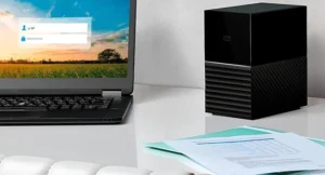 WD My Book Duo 44TB RAID şifrelemeli masaüstü harici disk ve güvenli giriş ekranı