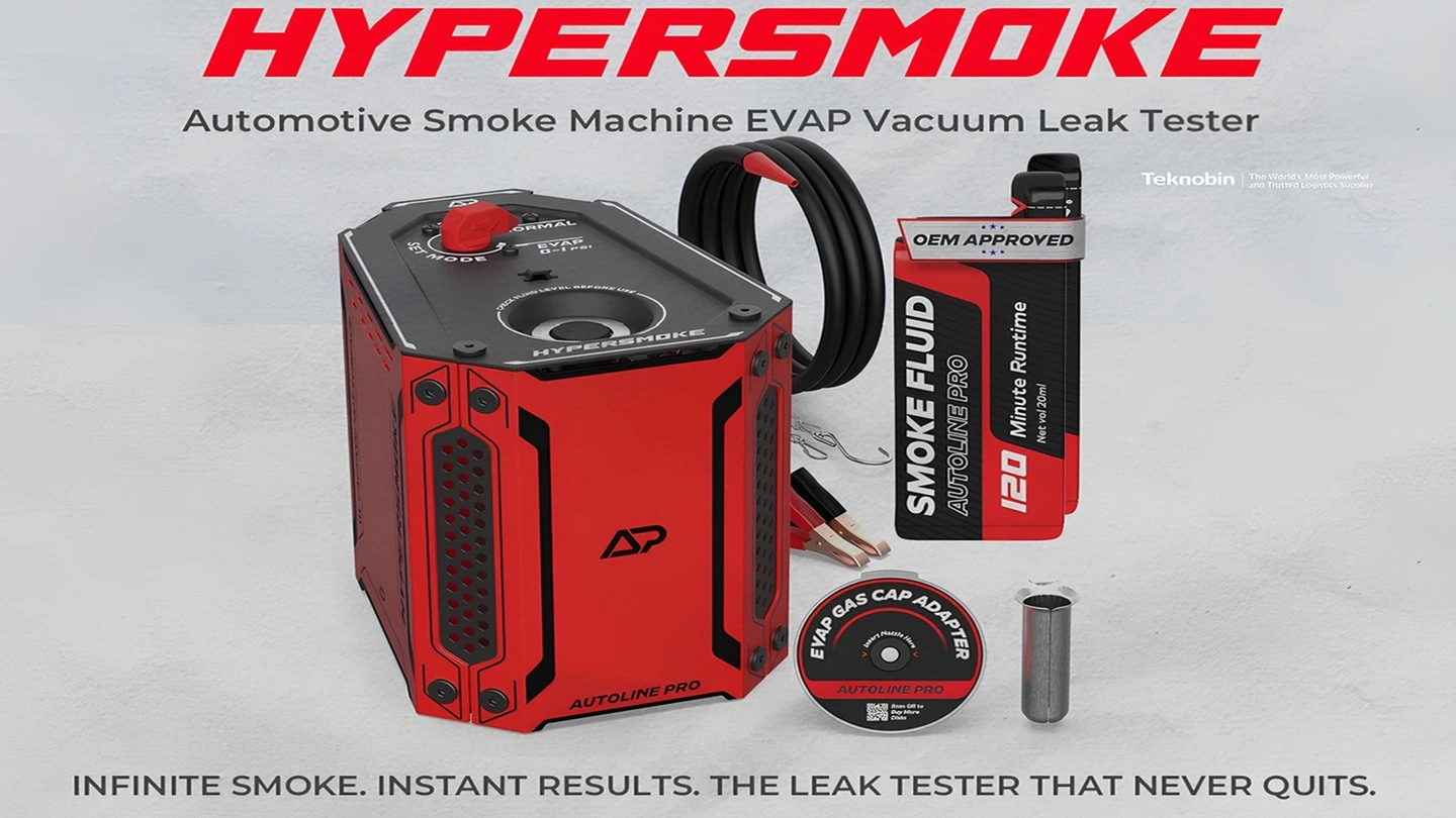 Autoline Pro HyperSmoke EVAP duman makinesi otomotiv vakum kaçak test cihazı OEM onaylı duman sıvısı ve EVAP gaz kapağı adaptörü ürün görseli
