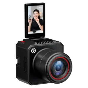 Hollyland VenusLiv Air canlı yayın kamerası, açılır dokunmatik ekranlı kompakt gövde ve geniş açılı lens tasarımı